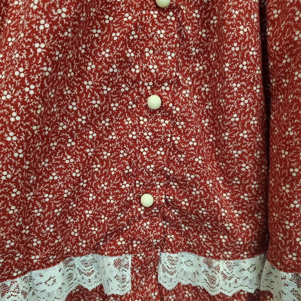 Girls Christmas Dress Handmade Mistletoe Holiday Vintage Cottagecore Size 4-5 - Picture 9 of 13
